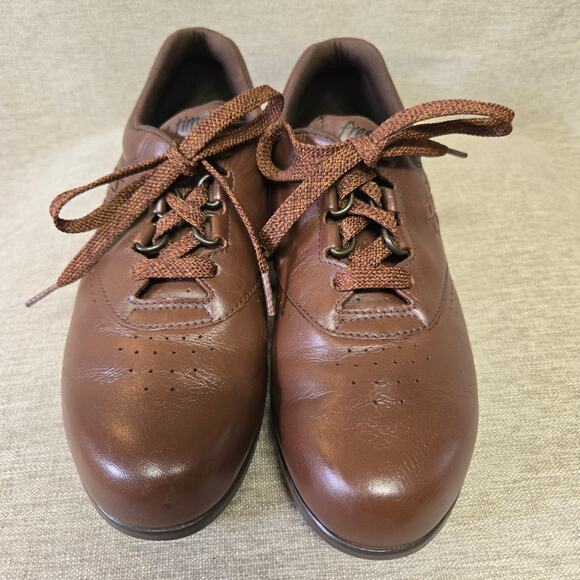 SAS Free Time Brown Women's Leather Comfort Sneakers Size 7.5 Walking Lace-Up - Picture 8 of 13